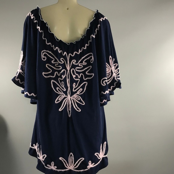 Lauren Michelle embellished top Plus Size 1X - Picture 4 of 8
